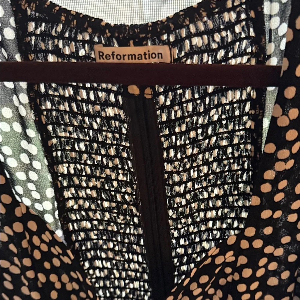 Reformation Black and White Polka Dot Blouse